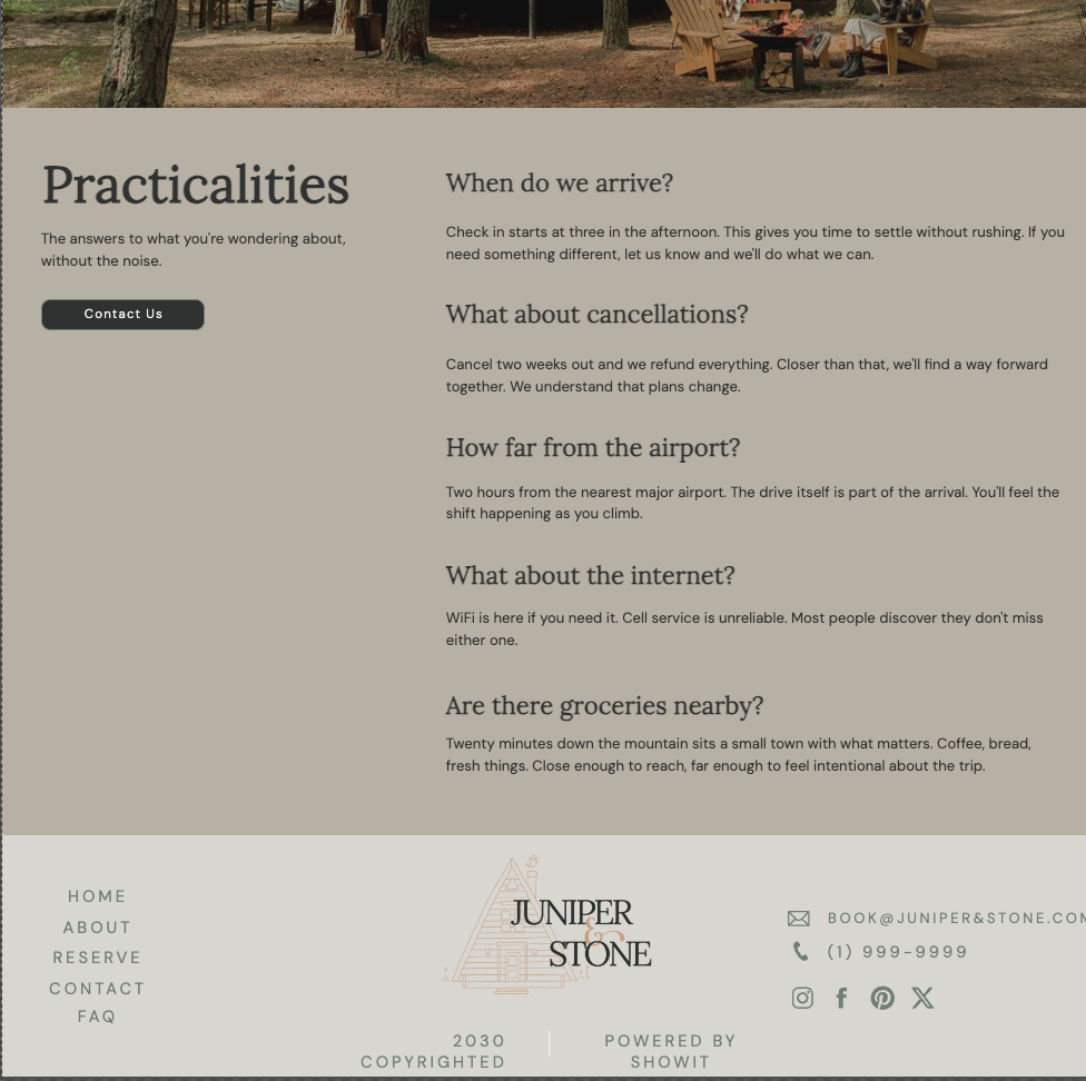 Airbnb Vacation Rental Website Template | Showit Direct Booking (Instant Download)
