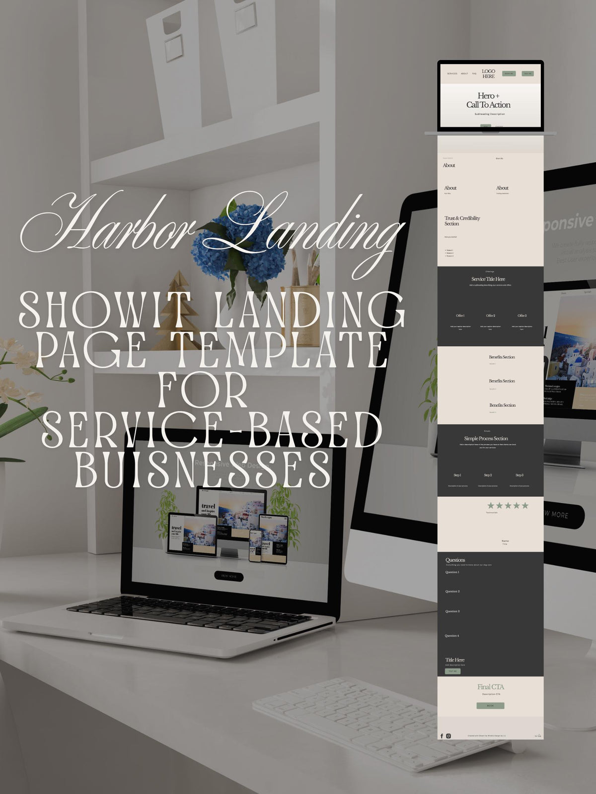 Harbor Landing Showit Template | One Page | Service Provider  | Virtual Assistant | Coach Website