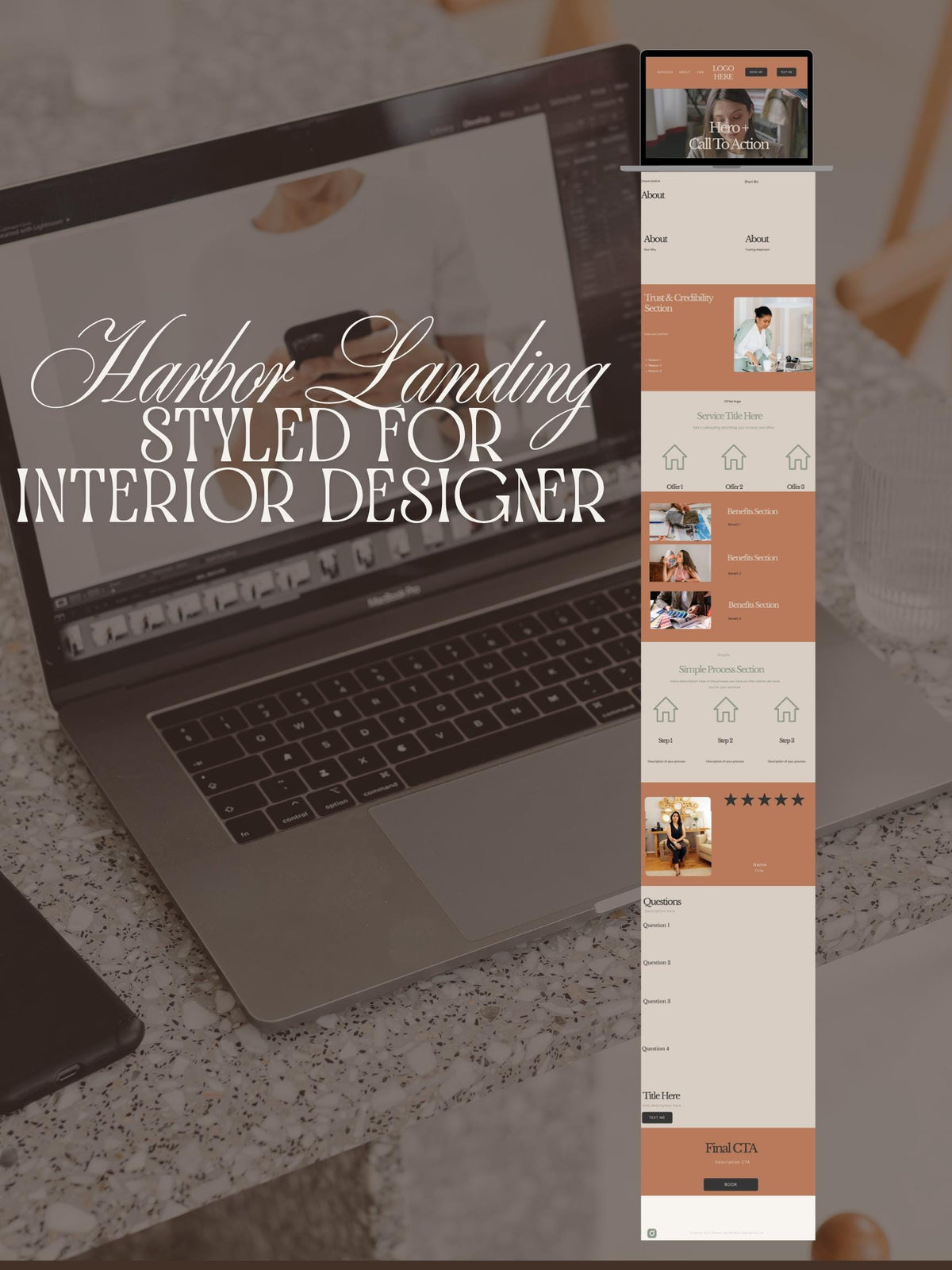 Harbor Landing Showit Template | One Page | Service Provider  | Virtual Assistant | Coach Website