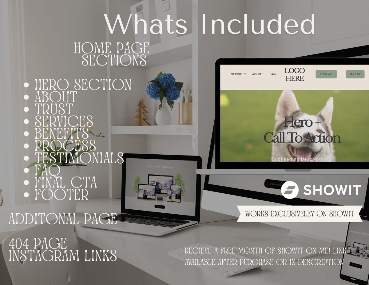 Harbor Landing Showit Template | One Page | Service Provider  | Virtual Assistant | Coach Website
