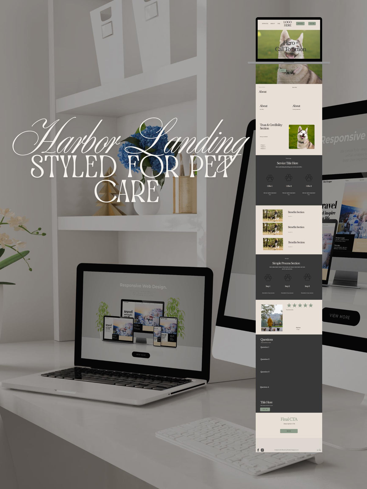 Harbor Landing Showit Template | One Page | Service Provider  | Virtual Assistant | Coach Website
